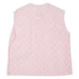 Lace Womens Top Pink Sleeveless L