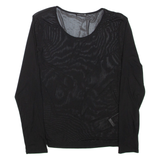 BREAL Sheer Womens Top Black Long Sleeve L