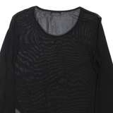BREAL Sheer Womens Top Black Long Sleeve L
