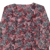 QUEENSWAY Womens Printed Top Red 3/4 Sleeve Floral M
