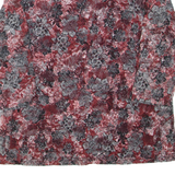 QUEENSWAY Womens Printed Top Red 3/4 Sleeve Floral M