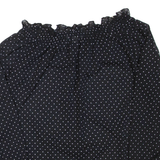 Womens Off Shoulder Top Black Long Sleeve Spotted L