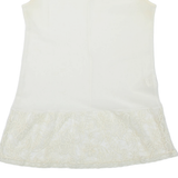 Sheer Womens Top White Sleeveless M