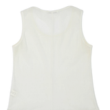 Sheer Womens Top White Sleeveless M