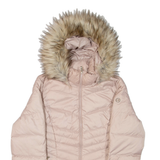 CALVIN KLEIN Womens Puffer Jacket Pink Hooded L