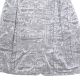 Womens Blazer Jacket Silver 90s Crazy Pattern M