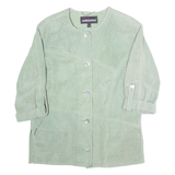 GIORGIO MOBIANI Womens Blazer Jacket Green Leather Suede 90s UK 14