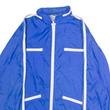 Mens Rain Jacket Blue 90s Hooded XS