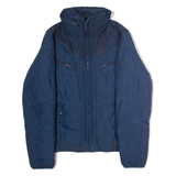 DIESEL Womens Puffer Jacket Blue Hooded M