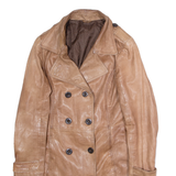 Womens Trench Coat Brown Leather UK 8