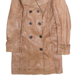 Womens Trench Coat Brown Leather UK 8
