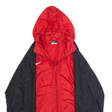 NIKE Mens Rain Jacket Red Nylon Hooded S