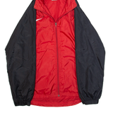 NIKE Mens Rain Jacket Red Nylon Hooded S