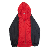 NIKE Mens Rain Jacket Red Nylon Hooded S