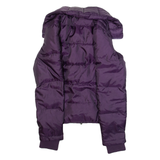 FAT FACE Womens Puffer Jacket Purple S