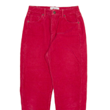 BDG Womens Corduroy Trousers Red Relaxed Tapered W26 L26