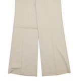 EL PASO Womens Trousers Cream Regular Wide-Leg W30 L30