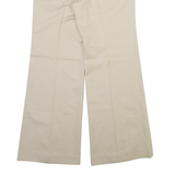 EL PASO Womens Trousers Cream Regular Wide-Leg W30 L30