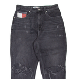 TOMMY JEANS Distressed Womens Jeans Grey Regular Mom W29 L23