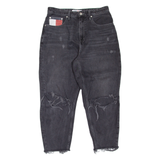 TOMMY JEANS Distressed Womens Jeans Grey Regular Mom W29 L23
