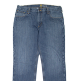 CARHARTT Fleece Lined Workwear Mens Jeans Blue Straight Stone Wash W38 L32