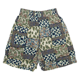 SOLUTIONS Womens Casual Shorts Green Relaxed Crazy Pattern XXS W24