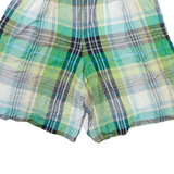 BIANCA Womens Casual Shorts Green Relaxed Check M W30