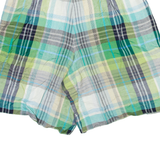 BIANCA Womens Casual Shorts Green Relaxed Check M W30