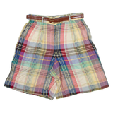 BIANCA Womens Casual Shorts Red Check M W32