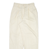 REQUIREMENTS Womens Trousers Cream Relaxed Tapered Wool W26 L30