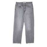 LEVI'S Wedgie BIG E Womens Jeans Grey Regular Straight Stone Wash W27 L26