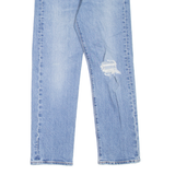 LEVI'S Wedgie BIG E Distressed Womens Jeans Blue Straight Stone Wash W26 L26