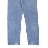 WRANGLER Distressed Mens Jeans Blue Regular Straight Stone Wash W34 L30