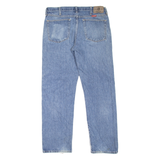 WRANGLER Distressed Mens Jeans Blue Regular Straight Stone Wash W34 L30