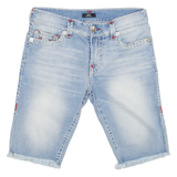 ROCCO Womens Jorts Shorts Blue Relaxed M W34