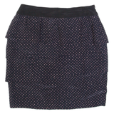 MAX&CO Womens Straight Skirt Black Short Silk Polka Dot UK 8