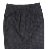 JIGSAW Womens Pencil Skirt Black Knee Length Wool Spotted UK 10