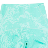 GYMSHARK Activewear Mens Sports Shorts Green Slim Crazy Pattern S W22