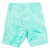 GYMSHARK Activewear Mens Sports Shorts Green Slim Crazy Pattern S W22