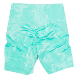 GYMSHARK Activewear Mens Sports Shorts Green Slim Crazy Pattern S W22