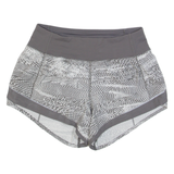 LULULEMON Womens Sports Shorts Grey Relaxed Crazy Pattern S W26