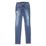 TRUE RELIGION Stella Distressed Womens Jeans Blue Slim Skinny W24 L34