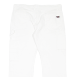 DICKIES Carpenter Workwear Mens Trousers White Relaxed Straight W40 L30