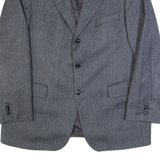 PIATTELLI Mens Blazer Jacket Black Wool Chevron XL