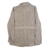 FREAKY NATION Belted Womens Biker Jacket Grey Leather Suede XL