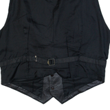 QUADRO Mens Biker Gilet Black Leather L