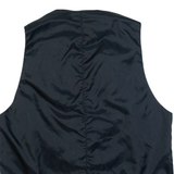 LEONARDO Mens Blazer Waistcoat Black Leather S