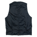 LEONARDO Mens Blazer Waistcoat Black Leather S