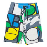 BILLABONG Mesh Lined Mens Swimming Shorts Grey Crazy Pattern M W30