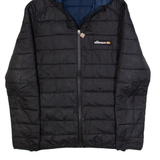 ELLESSE Lightweight Mens Puffer Jacket Black Hooded XXS